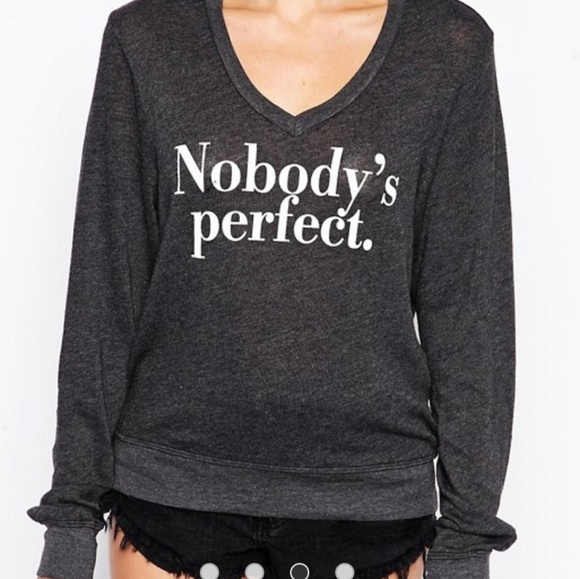 Wildfox "Nobody's Perfect" top XS oversized